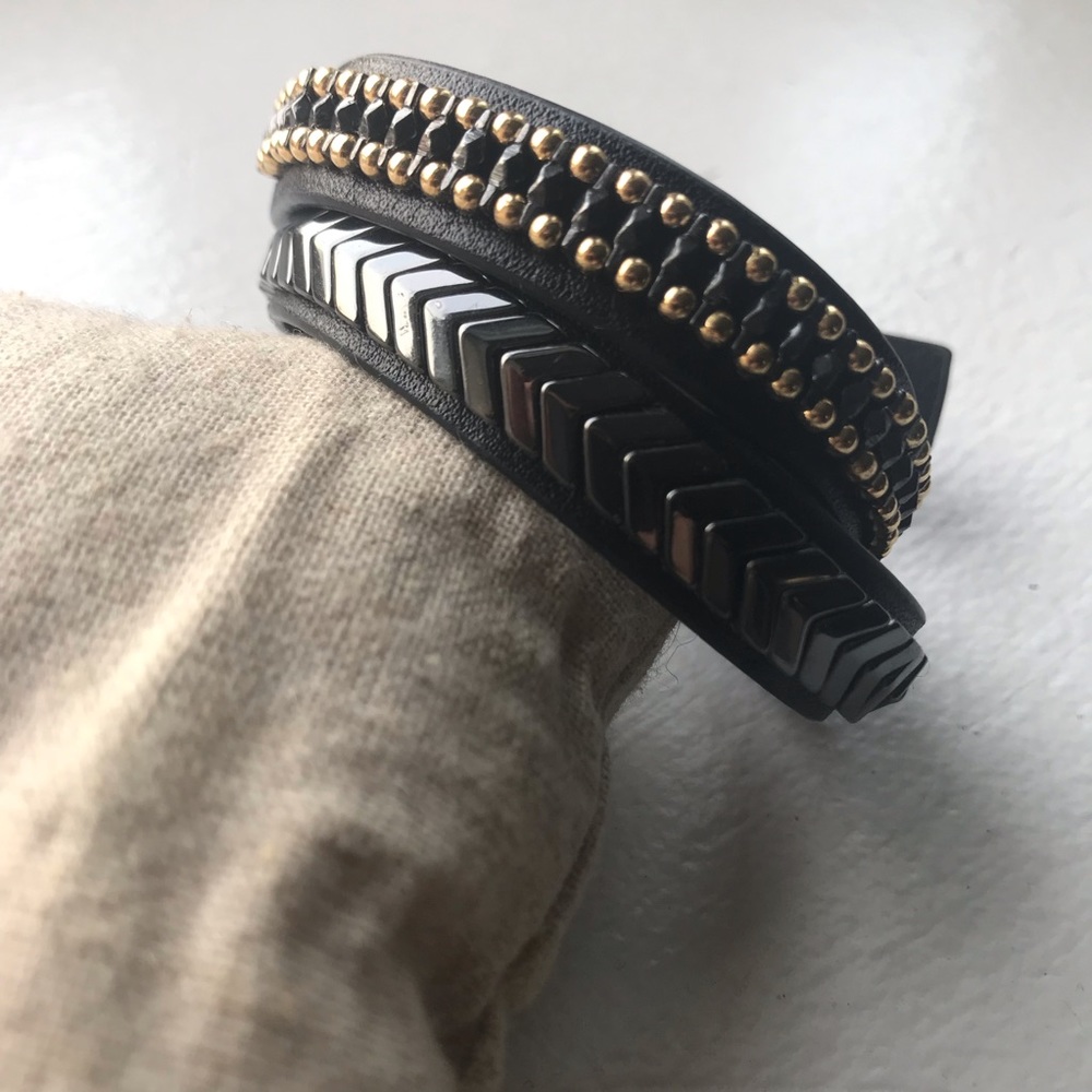Gilded Path Stella & Dot Black Wrap Bracelet